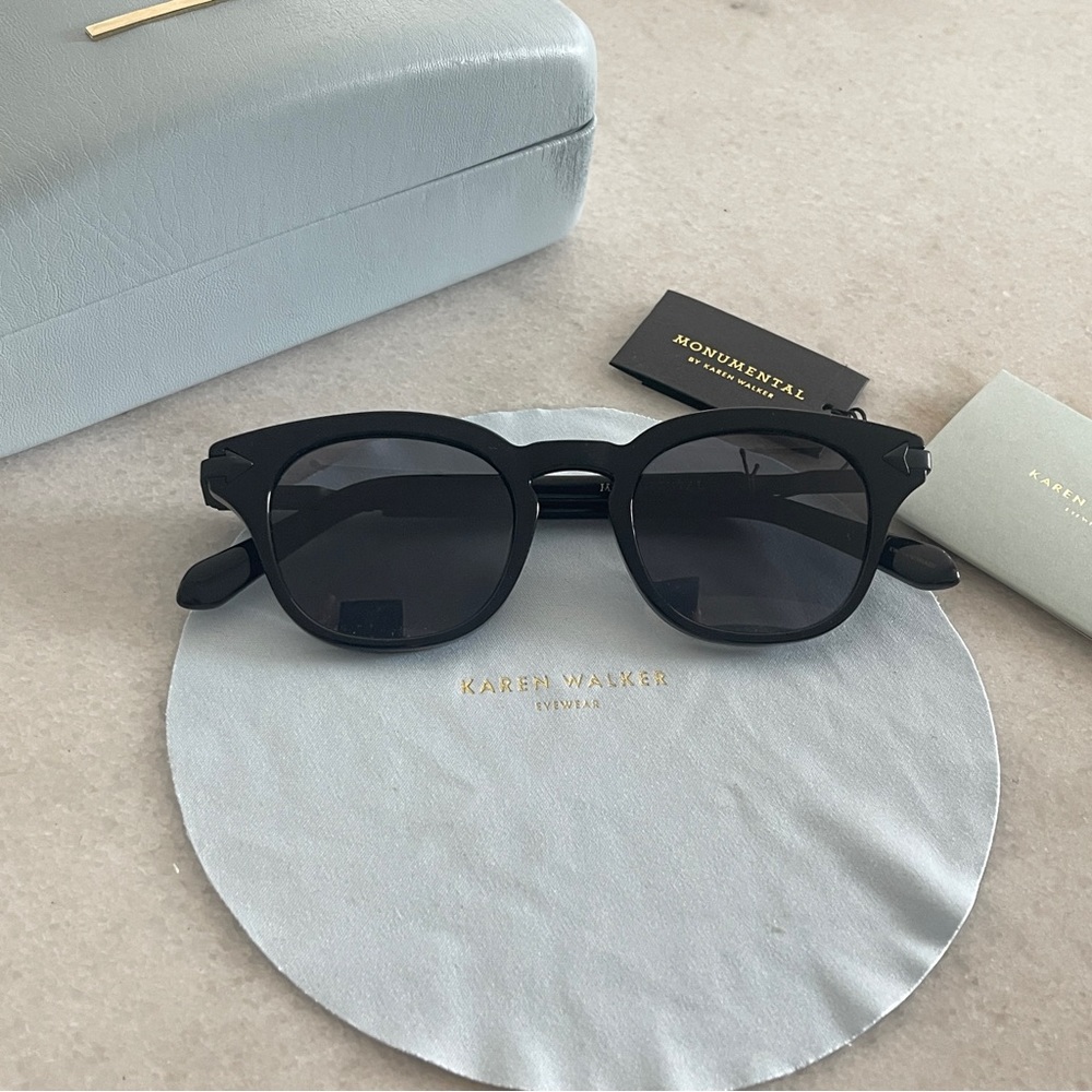 🆕 Karen Walker luxury Mens Women Unisex Monumental Klee black sunglass wayfarer